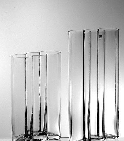 【欣唯嘉 透明玻璃花瓶 加厚扁花瓶 波浪 酒店配飾 多管】?jī)r(jià)格,廠家